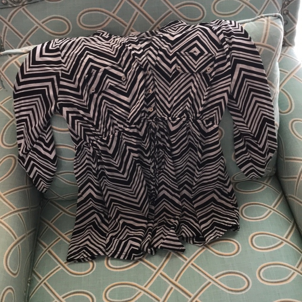 Black and White Chevron Maternity Top